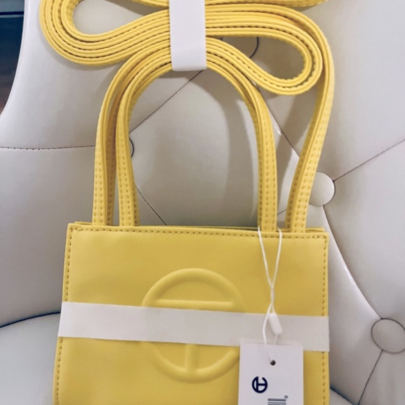🌈NWT TELFAR margarine yellow small shopping bag tote - Picture 6 of 11